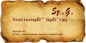 Szalisznyó György névjegykártya