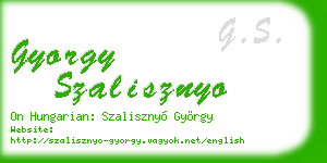 gyorgy szalisznyo business card